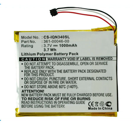 1000mAh Replacement Battery for Garmin CS-IQN340SL 361-00046-00 Nuvi 3400 3490LMT 3450LM - Click Image to Close