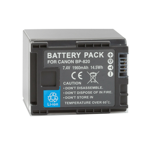 7.4V 2600mAh Replacement Battery for Canon BP-820 BP820 BP-828 BP828 XA11 XA15