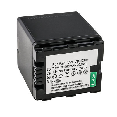 2900mAh Replacement Camcorder Battery for Panasonic VW-VBN260E-K VW-VBN260GK HC-X800 HC-X900 HC-X909