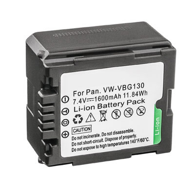 7.4V Replacement Camcorder Battery for Panasonic VW-VBG130 VW-VBG130-K VW-VBG130PPK - Click Image to Close