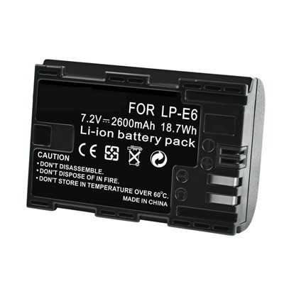2600mAh Replacement Battery for Canon LP E6 EOS 6D Mark II 7D Mark II