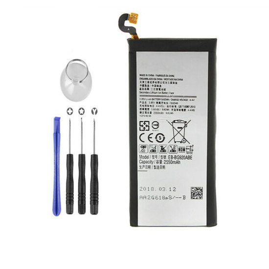 Replacement Battery for Samsung Galaxy S6 G920A G920F G920I G920K G920L G920T G920S 3.85V 2550mAh