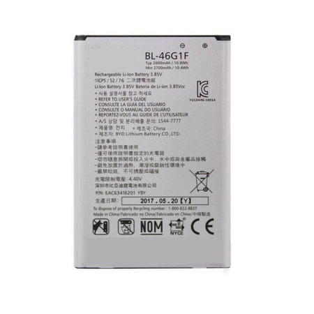 3.85V 2800mAh Replacement Battery for LG K20 Plus K425 K428 K430H BL-46G1F BL46G1F - Click Image to Close