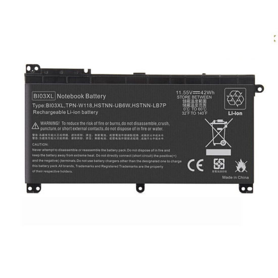 11.55V 42Wh Replacement Laptop Battery for HP ON03XL 0N03XL BI03XL HSTNN-UB6W - Click Image to Close