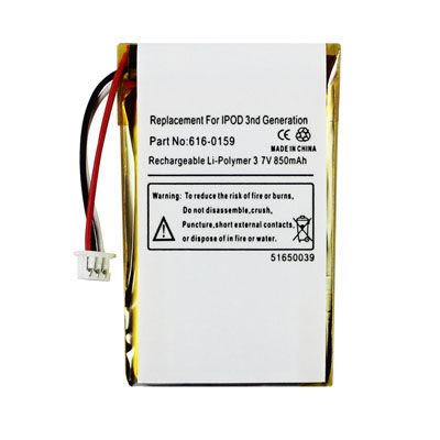 3.7V 850mAh Replacement Battery for Apple iPod 3rd Generation M8946 M8948 M8976 M9244 - Click Image to Close