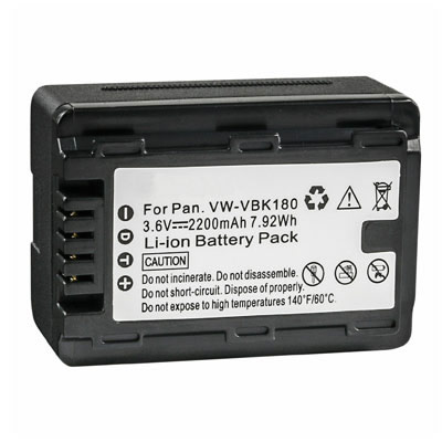 3.60V 2200mAh Replacement Battery for Panasonic VW-VBK360 VW-VBK360-K VW-VBK360GK