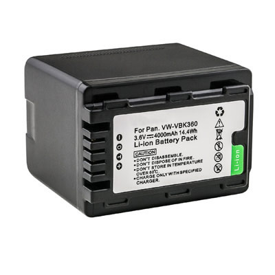4000mAh Replacement Camcorder Battery for Panasonic VW-VBK360 VW-VBK360-K VW-VBK360GK - Click Image to Close