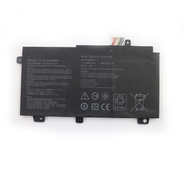 Replacement Laptop Battery for ASUS B31N1726 B31N1726-1 B31BNEH B31BN91 A41LK9H 11.4V 48Wh - Click Image to Close