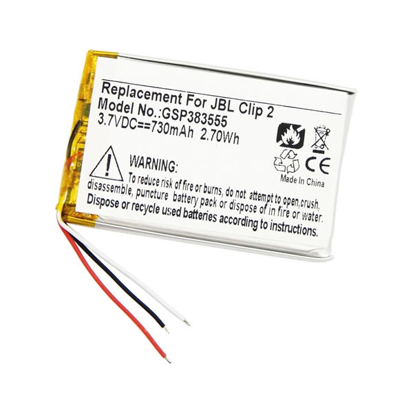 (image for) 3.7V Replacement Battery for JBL Clip 2 GSP383555 Bluetooth Speaker JBLCLIP2SQUAD JBLCLIP2TEALAM JBLCLIP2YELAM