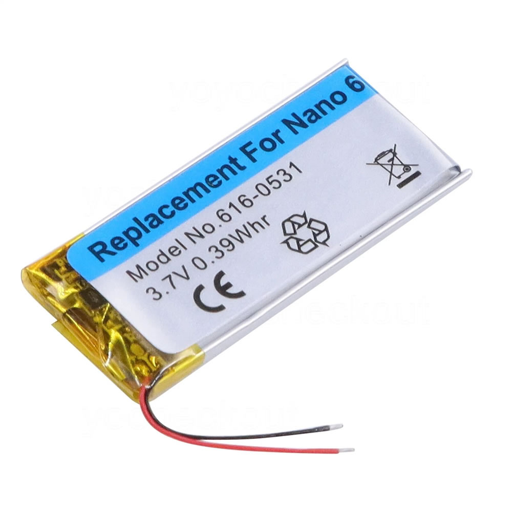 (image for) 3.7V Replacement Battery for Apple iPod Nano 6 6th Generation Gen 616-0531