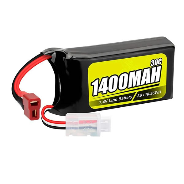 (image for) 7.4V 1400mAh Replacement 2S Lipo Battery 30C Deans T-Plug JST XH-3P Connector for RC Car