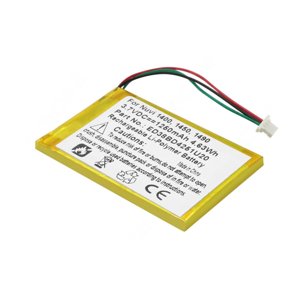 (image for) 3.7V 1250mAh Replacement Li-Polymer Battery for Garmin ED38BD4251U20 Nuvi 1400 1490T