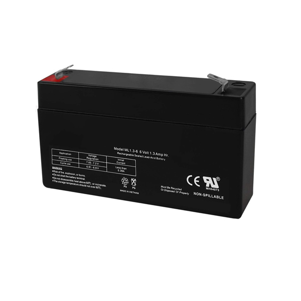 6V 1.3Ah ML1.3-6 SLA Replacement Battery F1 Terminal Rechargeable SLA AGM Battery