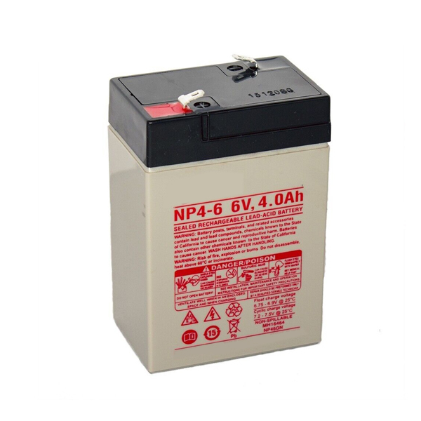 6V 4Ah SLA Replacement Battery for Yuasa NP4-6 - Click Image to Close