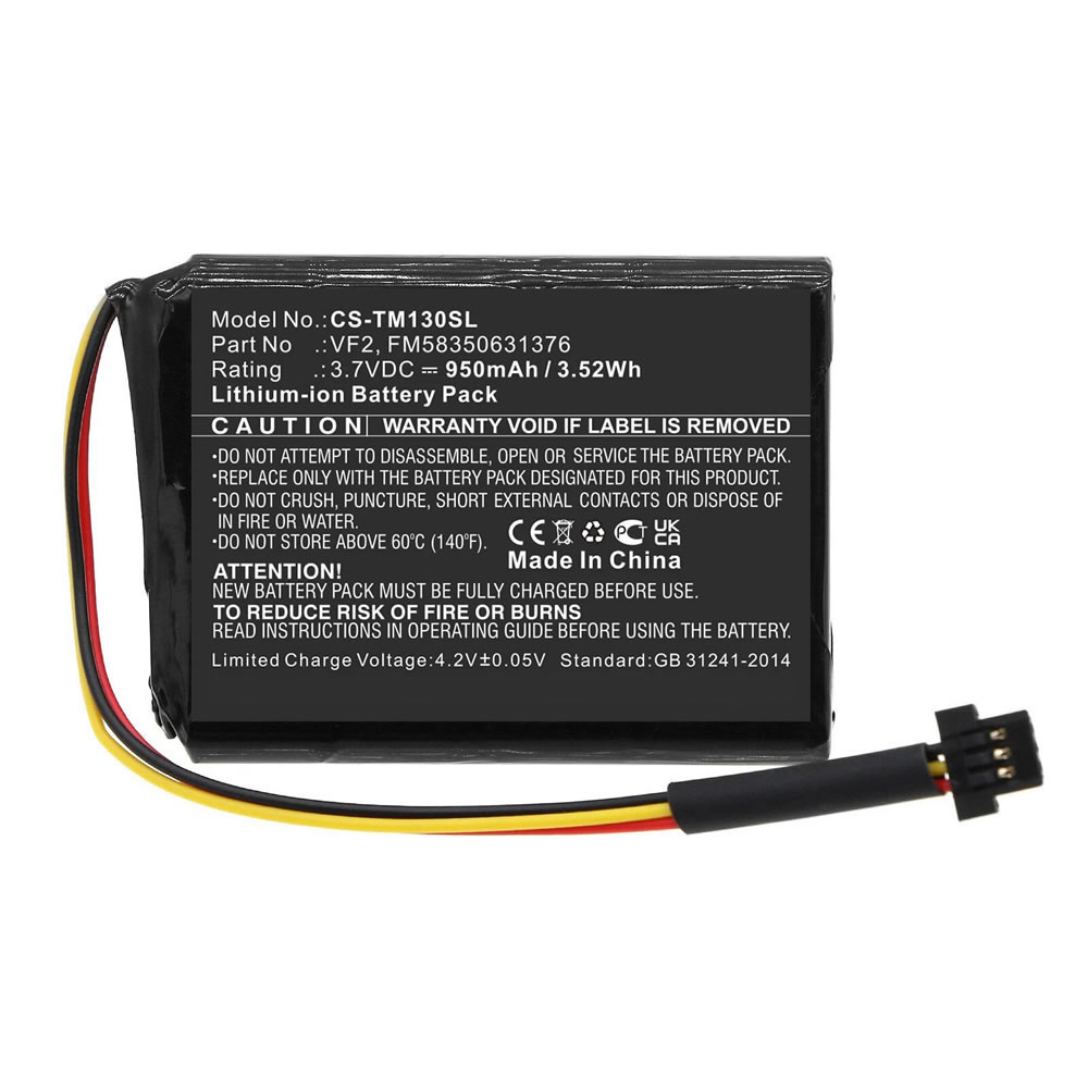 (image for) 3.7V 950mAh Replacement Battery for TomTom CS-TM130SL CSTM130SL ONE 125 130 130S