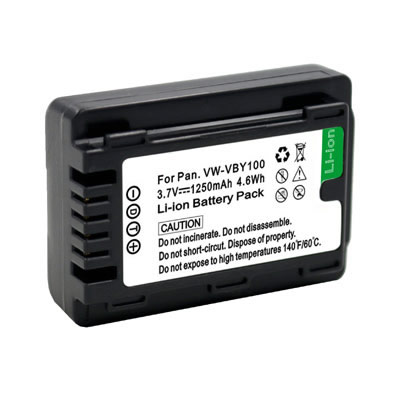 3.70V 1250mAh Replacement Battery for Panasonic VW-VBY100 HC-V110 HC-V110GK