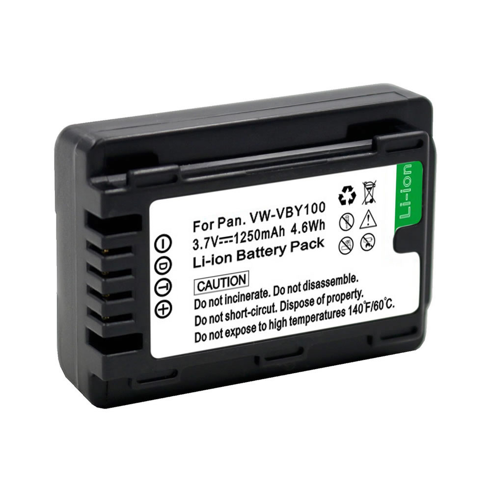 (image for) 3.70V 1250mAh Replacement Battery for Panasonic VW-VBY100 HC-V110 HC-V110GK