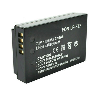 7.2V 1100mAh Replacement Battery for Canon LP-E12 LPE12 Rebel SL1 EOS 100D M M2 M10 Camera
