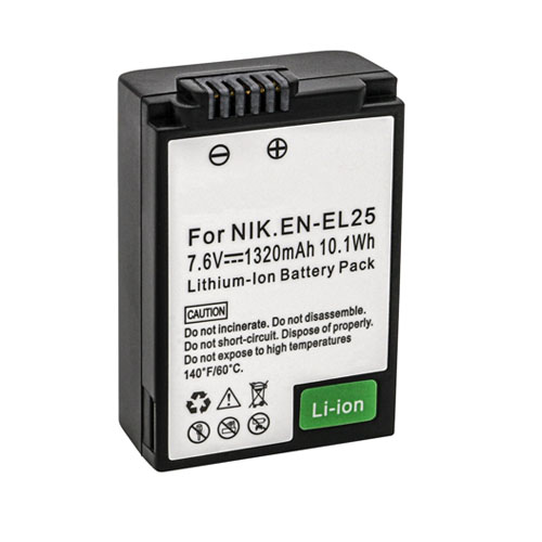 7.6V 1320mAh Replacement Li-ion Battery for Nikon EN-EL25 EN-EL25a - Click Image to Close