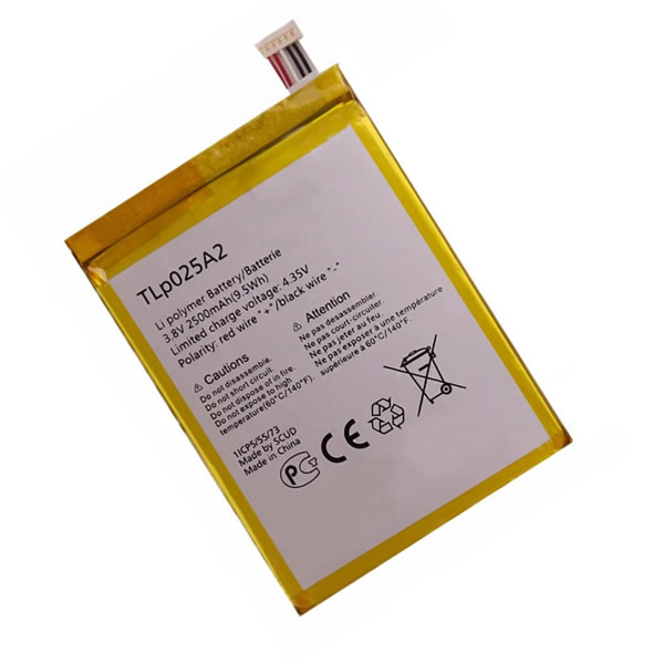 (image for) 3.8V Replacement Battery TLp025A2 for Alcatel One Touch Pop Icon 2 Go Play Scribe HD Conquest Fierce XL 2500mAh