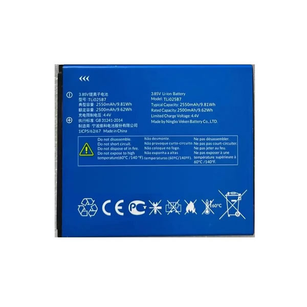 (image for) 3.85V Replacement Battery TLi025B7 for Alcatel A3 Plus 5011a 2550mAh