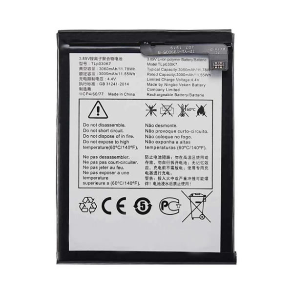 (image for) 3.85V Replacement Battery TLP030K7 for Alcatel 1S 2019 5024 5024A 5024D 5024I 5024J 5024F 3000mAh