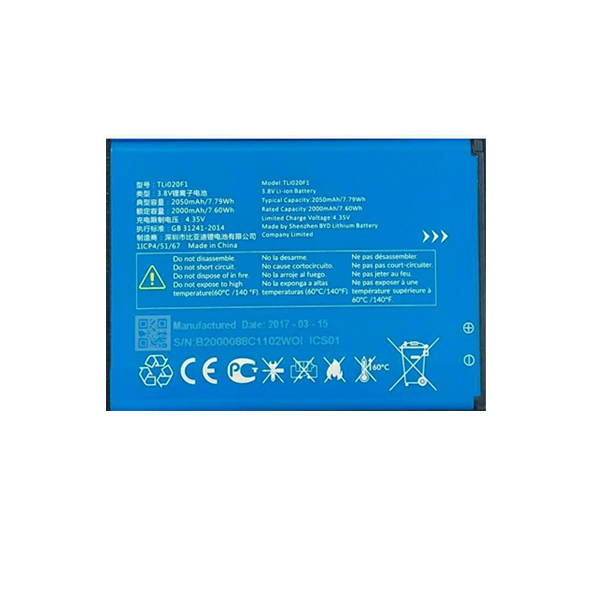 Replacement Battery for Alcatel One Touch Fierce 2 7040N idealXCITE CAMEOX 5044R 3.8V 2050mAh - Click Image to Close