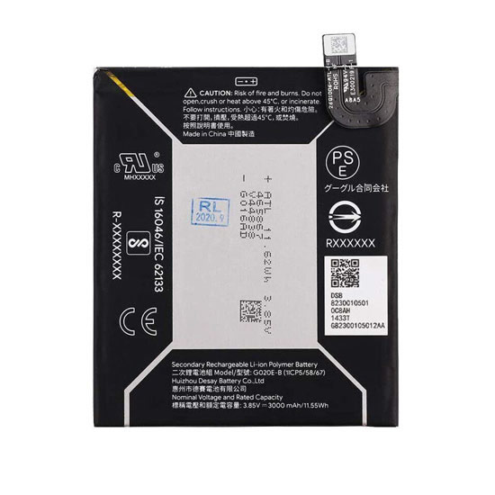 3.85V 3000mAh Replacement Li-ion Battery for HTC G020E-B Google Pixel 3A 5.6"