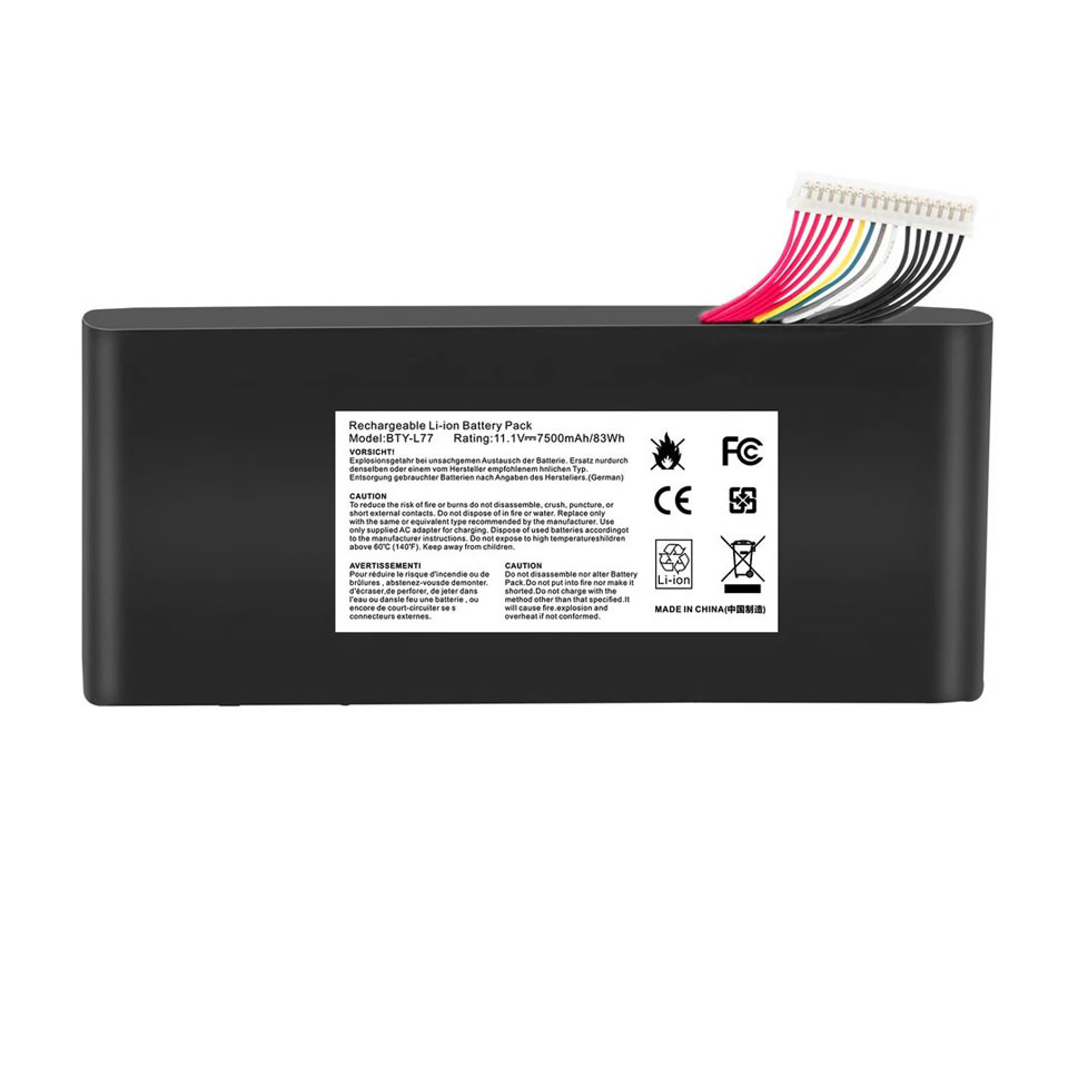 (image for) 11.1V Replacement Battery for MSI BTY-L77 MS-1781 MS-1782 MS-1783 MS-1785 GT72 2QE-1813CN 6QD-007cn GT72S 6qf-064cn GT80 2qe-040cn 83Wh