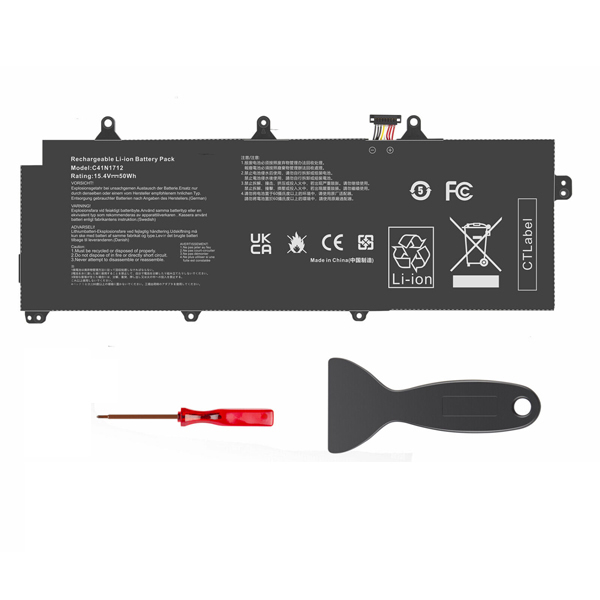 Replacement Laptop Battery for ASUS ROG Zephyrus GX501G GX501GI GX501GM C41N1712 15.4V 50Wh - Click Image to Close