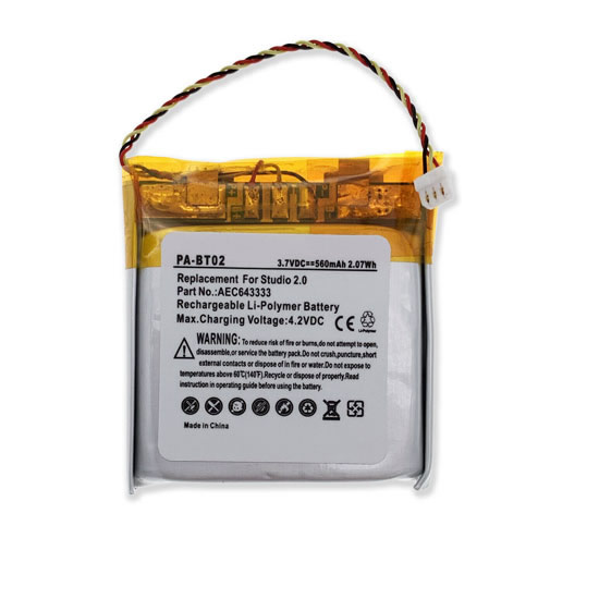 3.7V 560mAh AEC64333 PA-BT02 Replacement Battery for Beats by Dre Studio 2.0