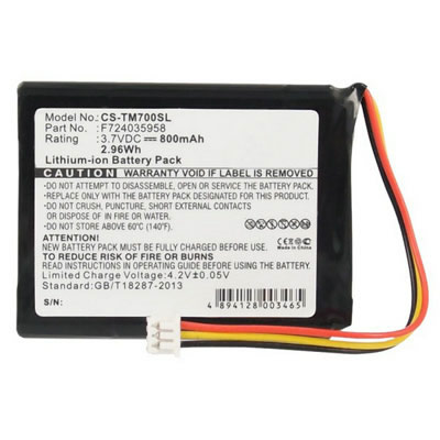 3.7V 800mAh Replacement Battery for TomTom CS-TM700SL CSTM700SL F724035958 ONE XL 325 - Click Image to Close