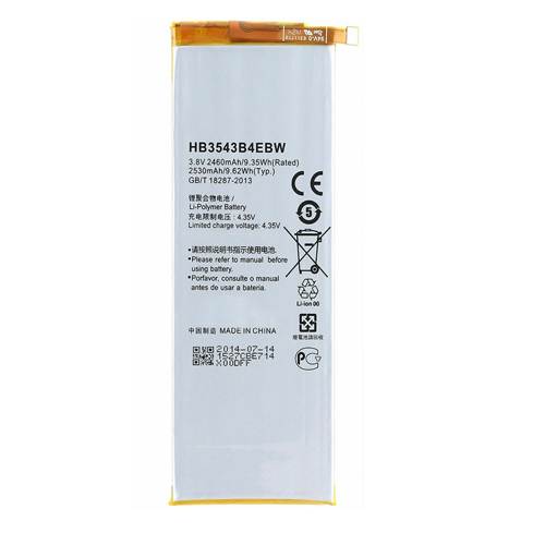 3.8V 2460mAh Replacement Battery for Huawei Ascend P7 HB3543B4EBW